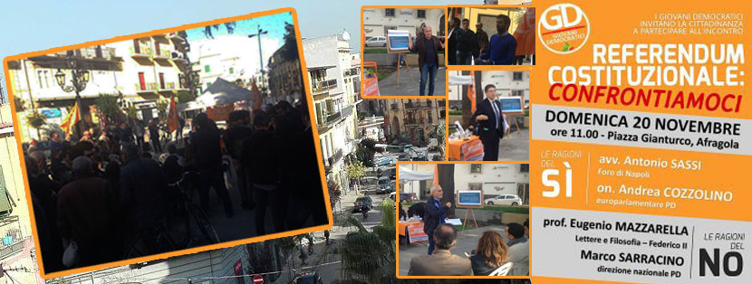 Afragola. La “Piazza” torna ad essere luogo di dibattito politico: “Confronto sul referendum”
