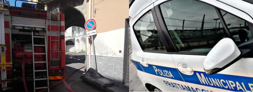 Frattamaggiore: Incendio in abitazione, agenti della municipale restano intossicati