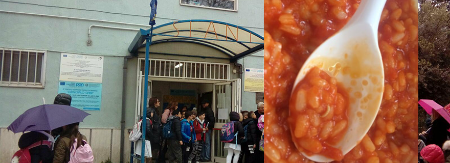 Verme nel piatto, bufera in una scuola elementare