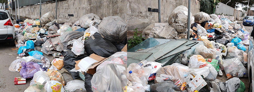 Casandrino: Rifiuti di ogni tipo fuori una scuola elementare