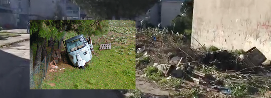 Afragola: caos rifiuti, un Ape Car abbandonata sotto l’Asse Mediano. Il Sindaco ordina la rimozione