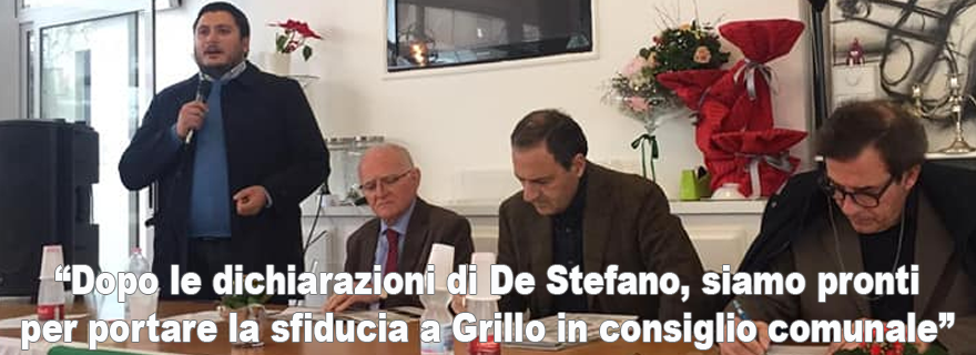 Il Pd dopo le dichiarazioni di De Stefano pensa alla sfiducia a Grillo: ecco l’intervento del segretario Zanfardino