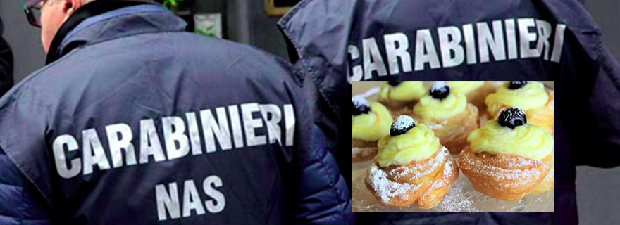 Caivano, chiuso laboratorio di pasticceria: sequestrati 50kg di zeppole
