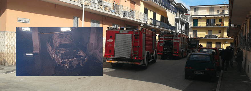 Frattamaggiore: Auto in fiamme in un garage, alcune persone intossicate