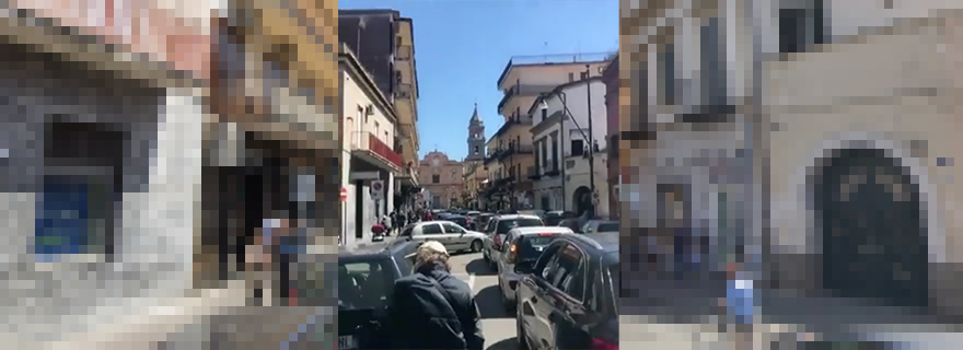 Frattamaggiore: Fase 2 corso Durante bloccato dal traffico