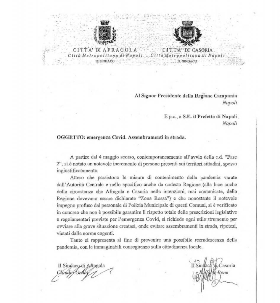 Afragola Casoria Assembramenti
