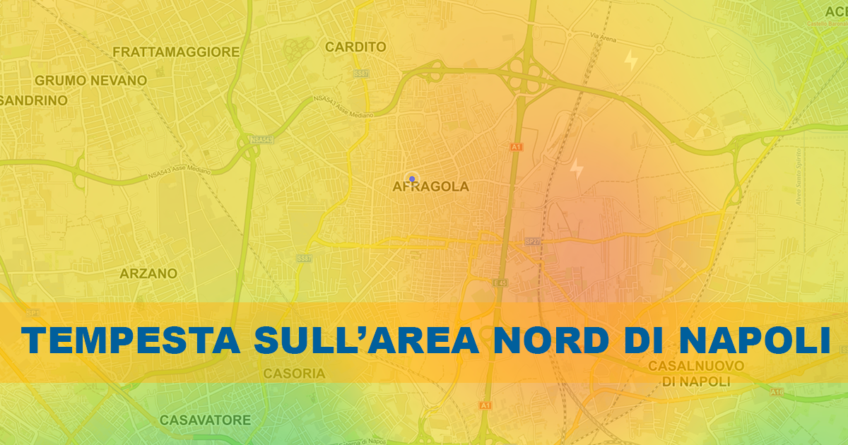 Tempesta sull’Area Nord di Napoli: Pioggia, grandine e fulmini