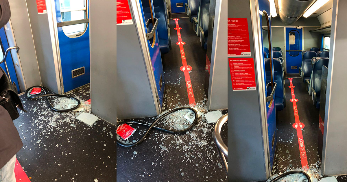 Casoria: uomo sfascia vetro di un treno, arrestato