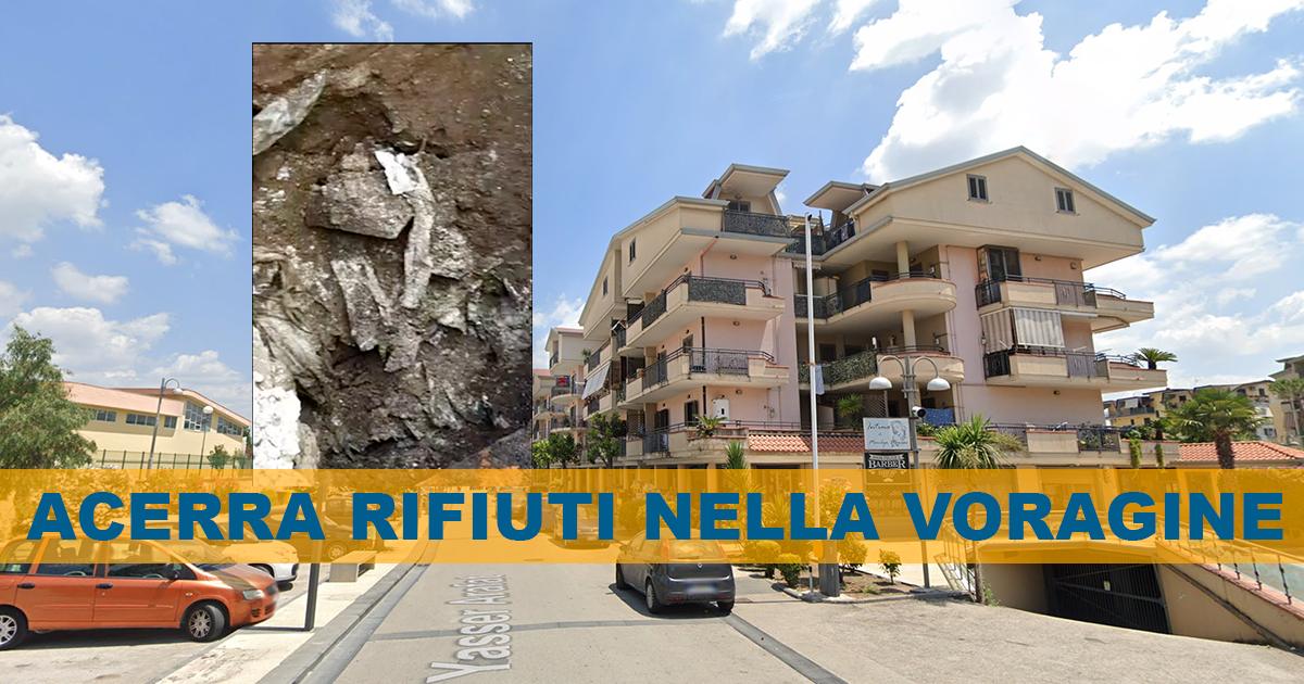 Acerra: Scoperti in una voragine rifiuti interrati, area sequestrata