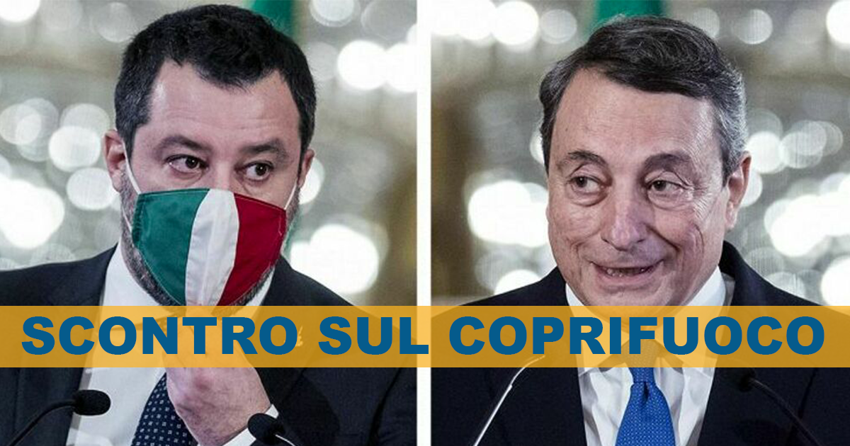 Coprifuoco alle 22, scontro tra Salvini e Draghi. Insorgono i ristoratori