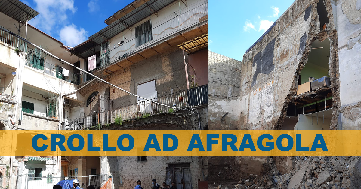 Afragola: crolla un muro di un palazzo, evacuate tre famiglie