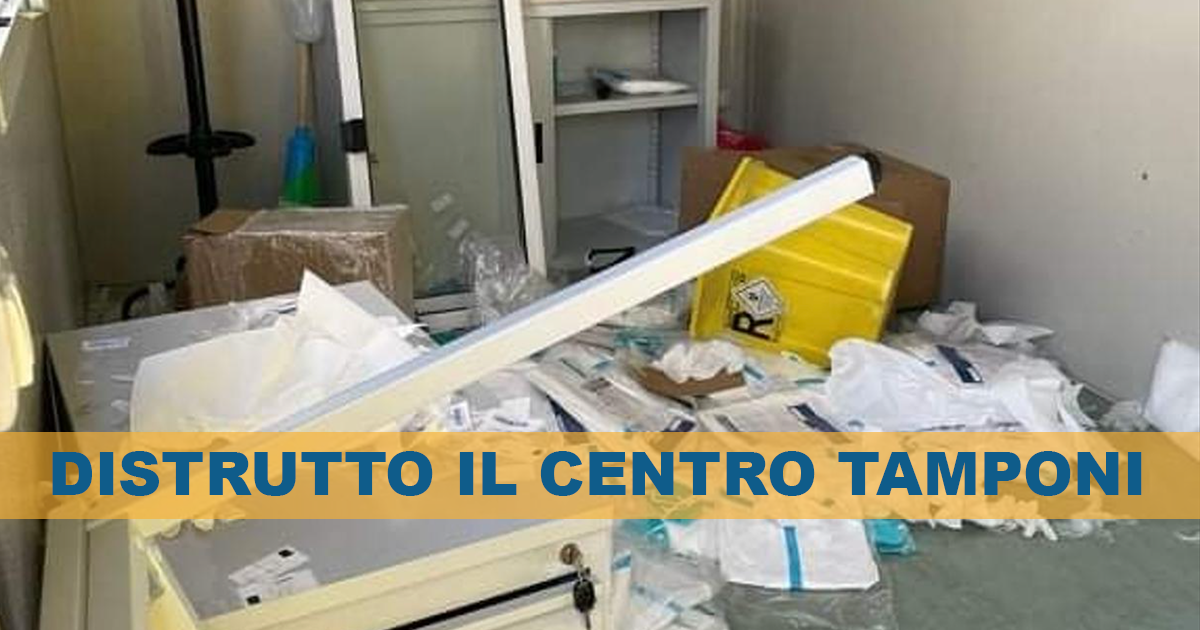 Ercolano: Vandalizzato il centro tamponi, struttura distrutta nella notte