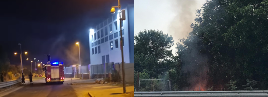Incendio Area PiP Frattamaggiore Grumo Nevano