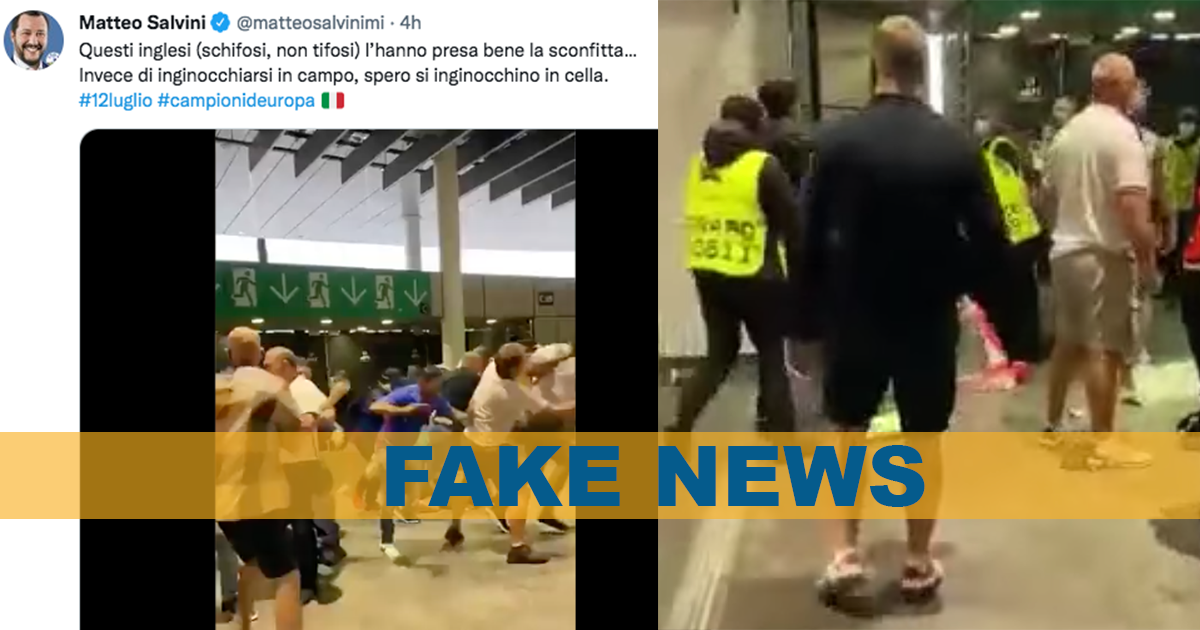 Italiani picchiati dopo la finale di Wembley: Fake News