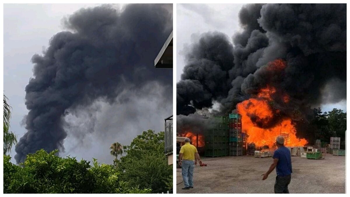 Enorme incendio nel Vesuviano, colonna di fumo visibile per chilometri