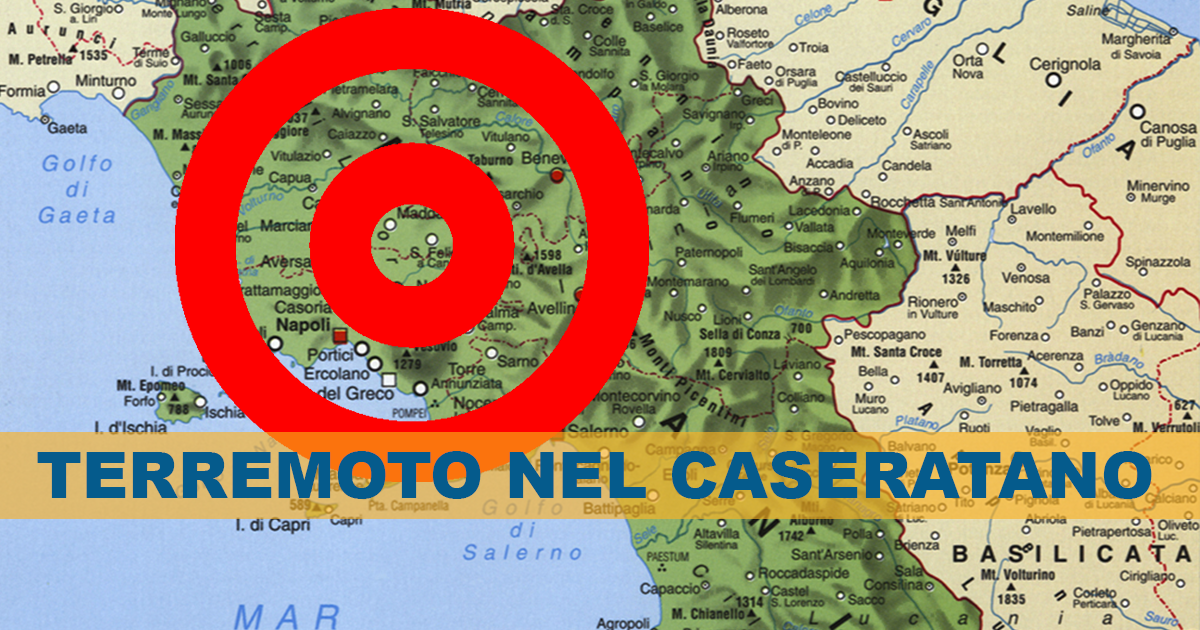 Scossa di terremoto in provincia di Caserta, la rettifica di INGV