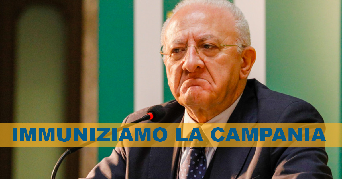 De Luca: campagna vaccinale di massa, 2 milioni entro ottobre