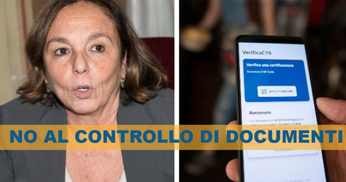Green pass, Lamorgese: titolari locali non possono chiedere documenti