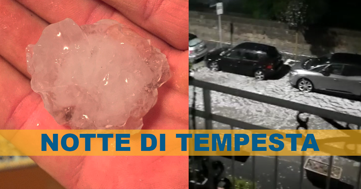 Notte di tempesta sulla costa campana: grandine grande come sassi
