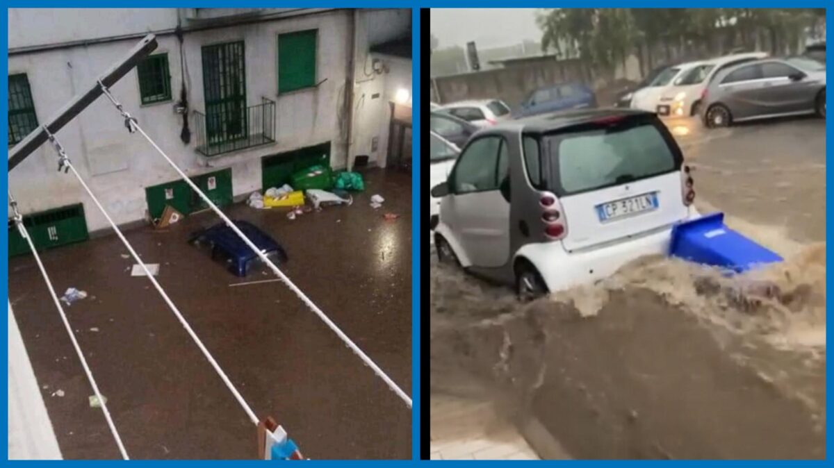 Nubifragio nella zona occidentale di Napoli, auto sommerse