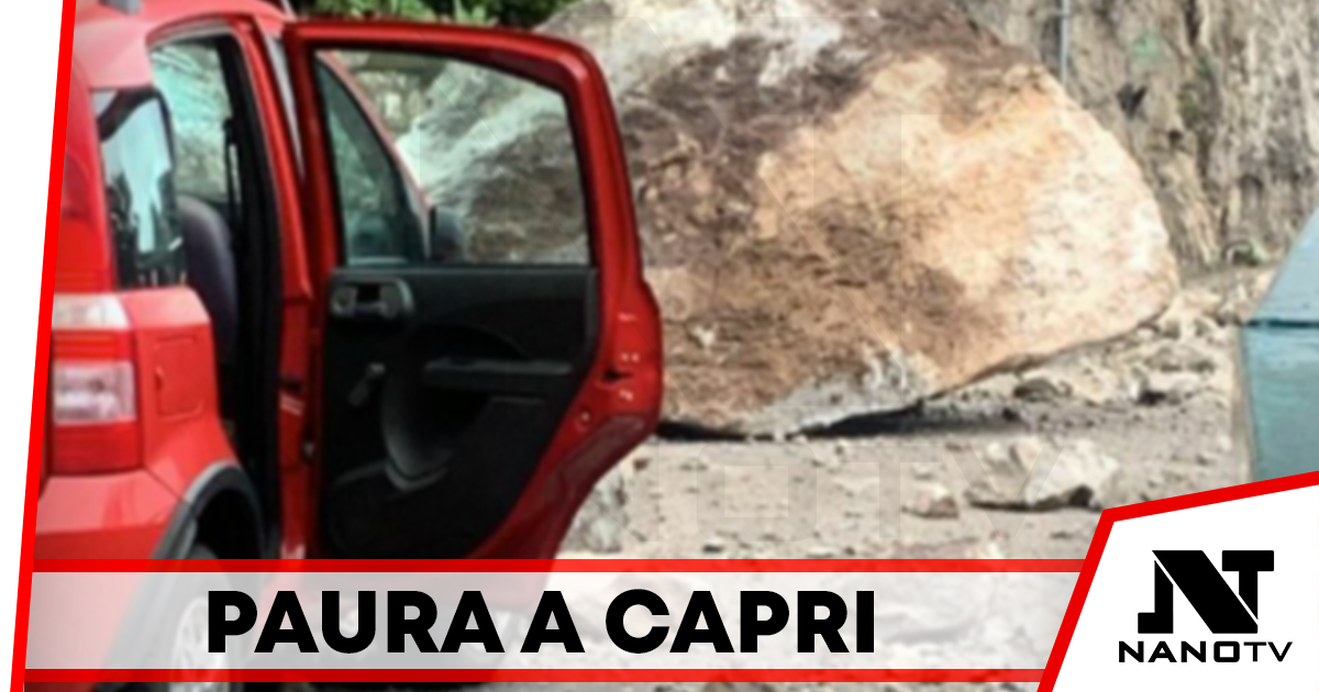 Paura a Capri: enorme masso precipita in strada