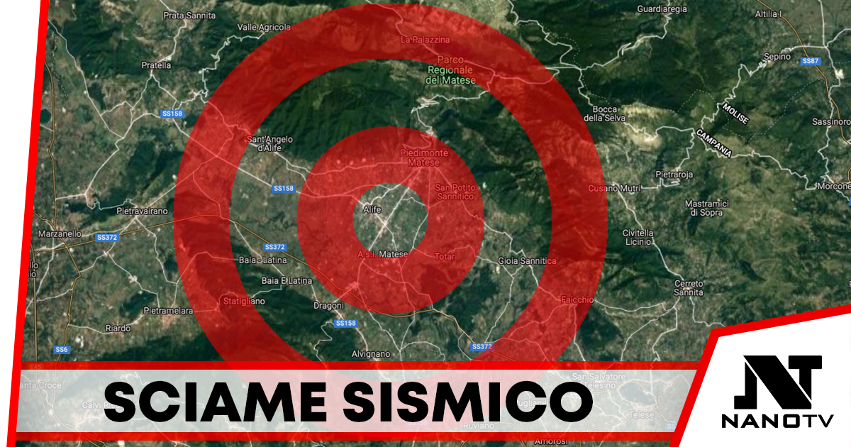 Sciame sismico sul Matese: epicentri tra Alife e Gioia Sannitica