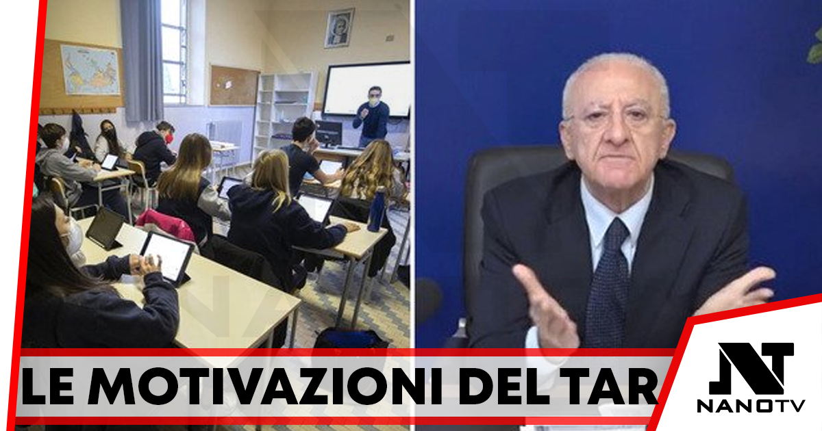 Scuola, Tar Campania:” Chiusure non ragionevoli senza zona rossa e focolai”