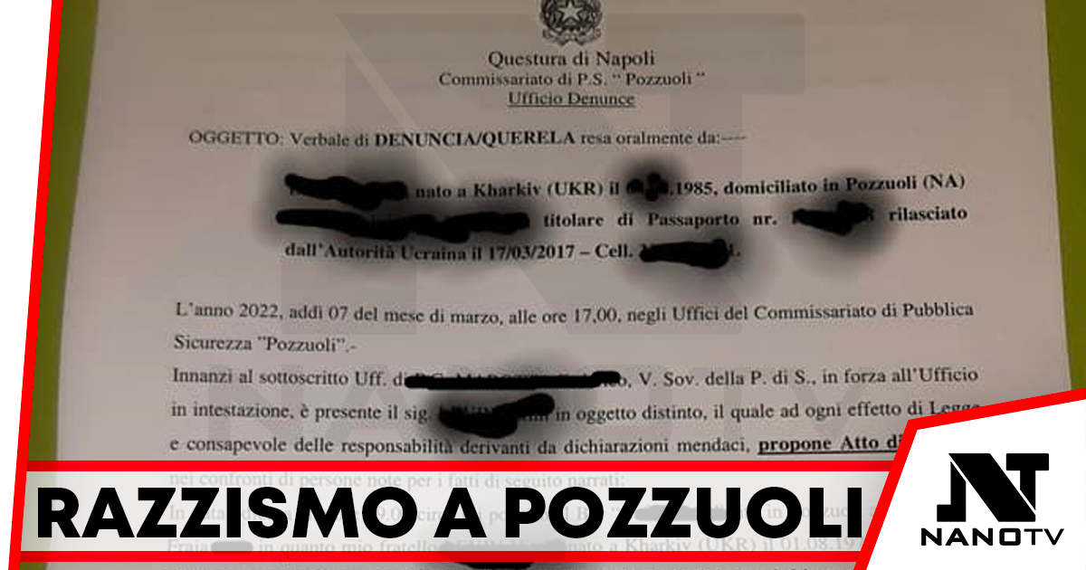 Razzismo a Pozzuoli: insulti a due cittadini ed una bambina ucraini in un bar