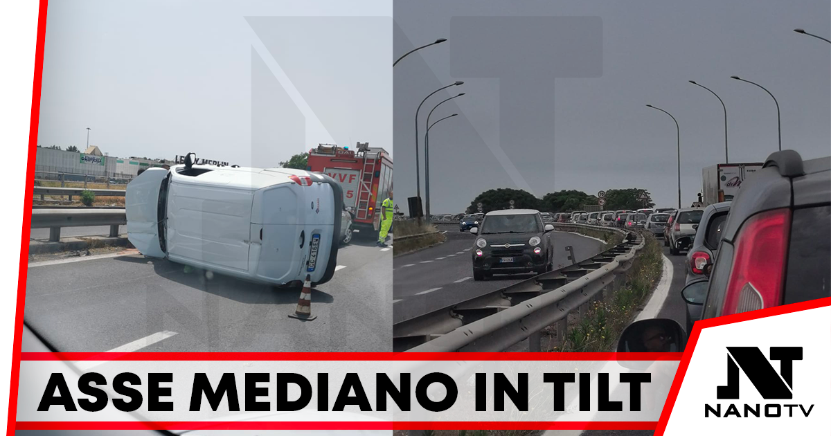 Asse Mediano: incidente all’altezza dell’Auchan di Giugliano, fila chilometrica verso Lago Patria