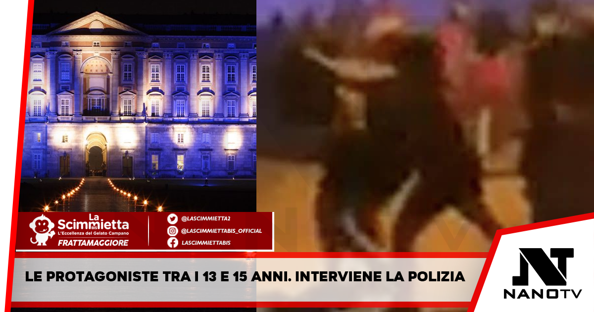 Rissa tra ragazzine davanti alla Reggia di Caserta