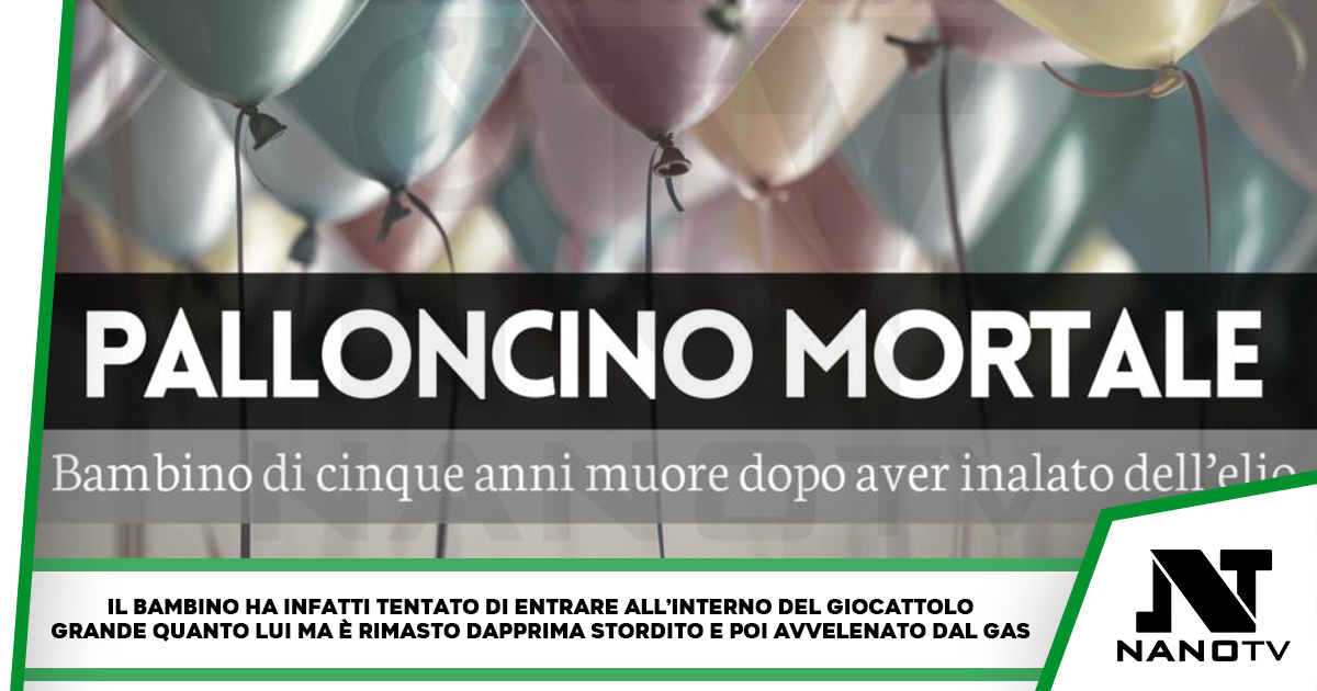 Palloncino mortale: avvelenato dall’elio muore a 5 anni