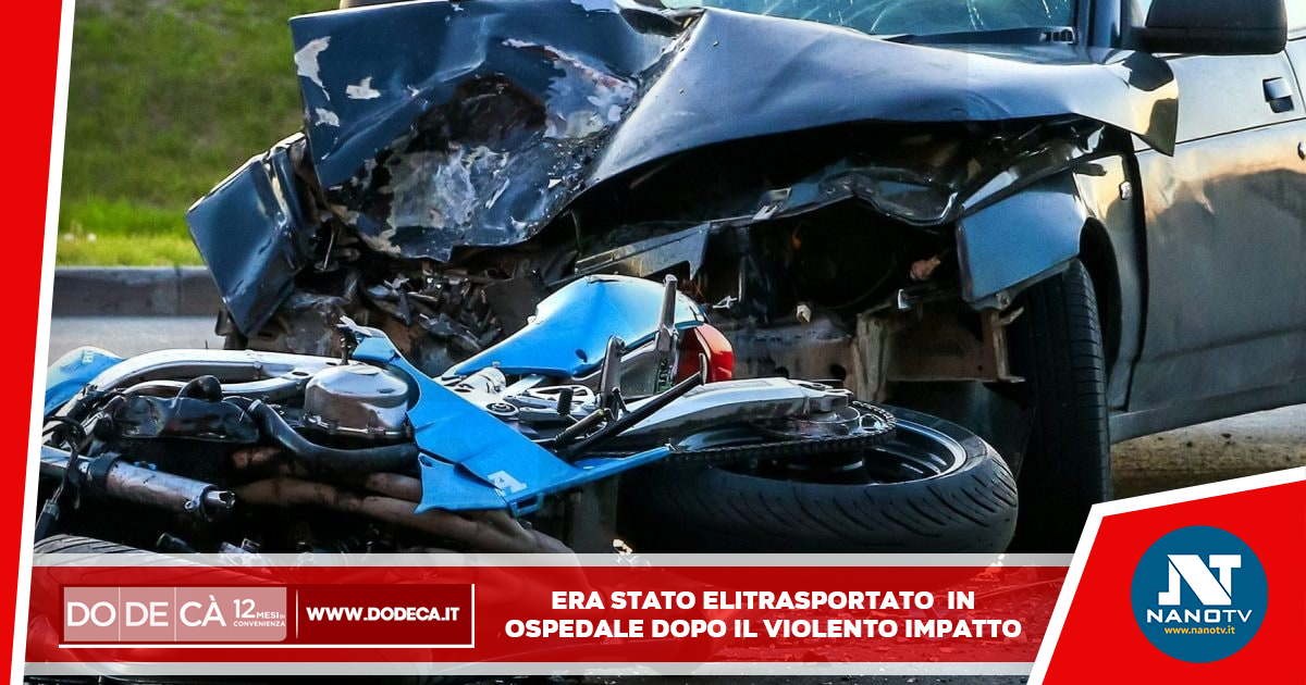 Non ce l’ha fatta Angelo Ricciardi, il sottoufficiale 42enne dell’esercito schiantatosi in moto.