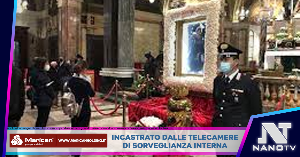 Ladro in azione nel Santuario di Pompei: borseggiatore ruba borse mentre pregano