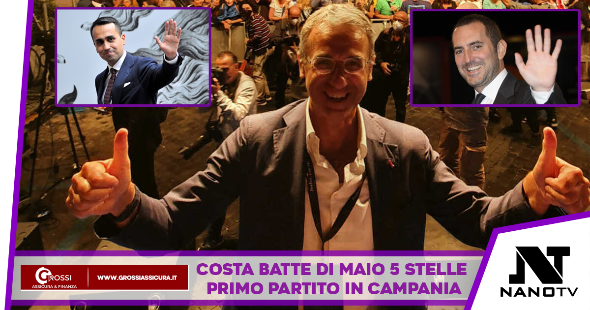 Costa batte Di Maio con circa il 40% dei consensi. A Casoria perde anche l’ex ministro Spadafora