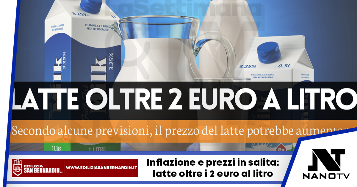 Rincari: il latte potrebbe arrivare a costare 2 euro al litro