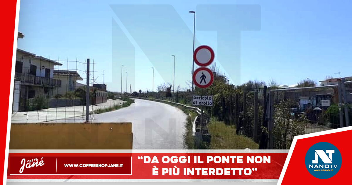 Il ponte tra Lago Patria e Castel Volturno riapre dopo 3 anni di interdizione