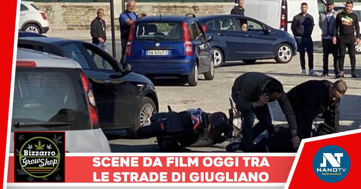 Scene da film stamane a Giugliano, auto civetta forze dell’ordine insegue scooter nel traffico e blocca due persone