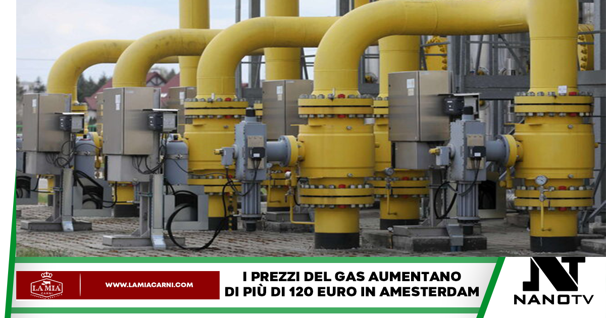 Sale a più di 120 euro il prezzo del gas ad Amsterdam