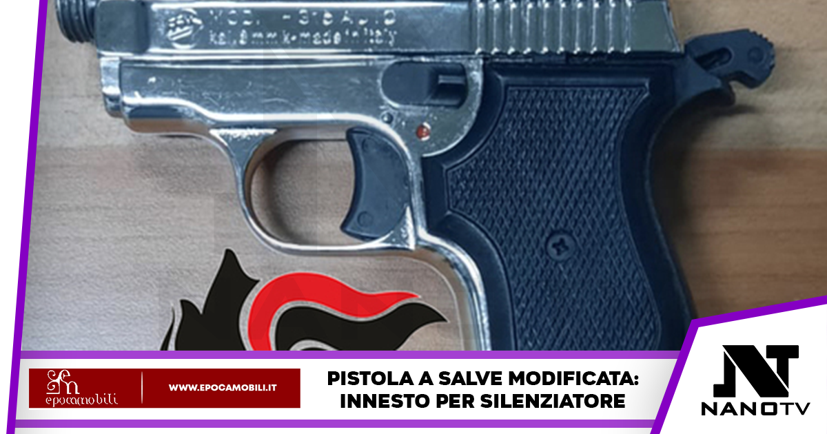 Pistola a salve alterata per montare un silenziatore