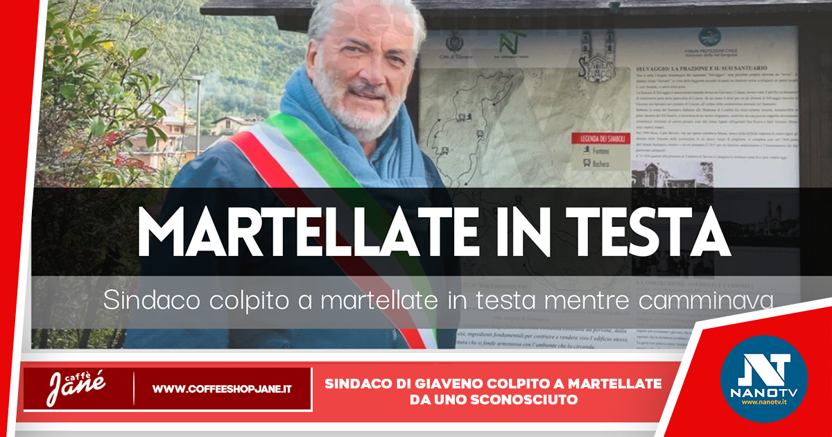 Martellate in testa: sindaco colpito da uno sconosciuto