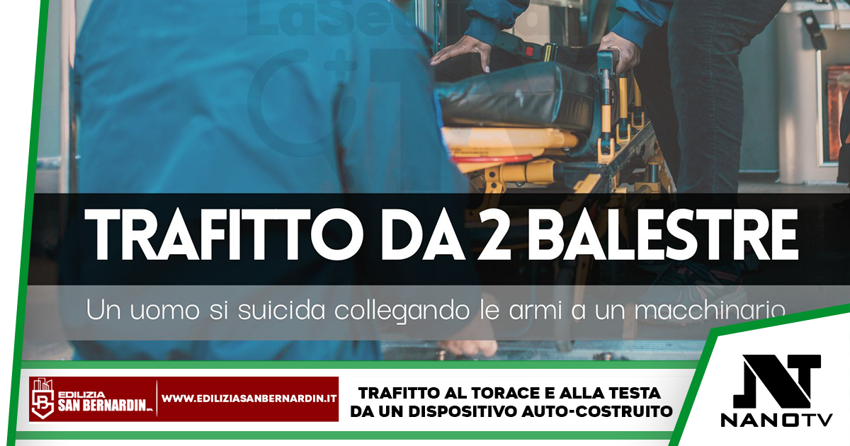 Trafitto al torace e alla testa: un uomo si è suicidato nel sonno collegando due balestre a un timer e a un macchinario da lui costruito