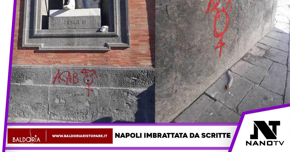 Vandalizzate le mura e le colonne di Palazzo Reale e del Teatro San Carlo
