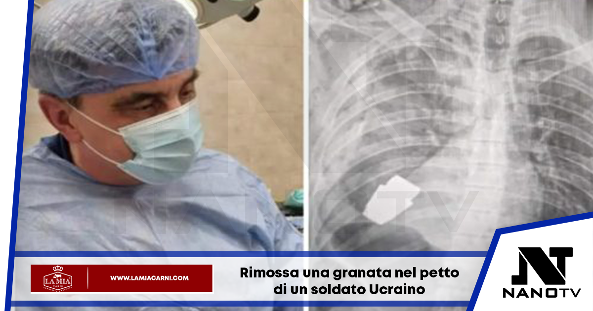 Rimossa granata inesplosa dal petto di un soldato ucraino