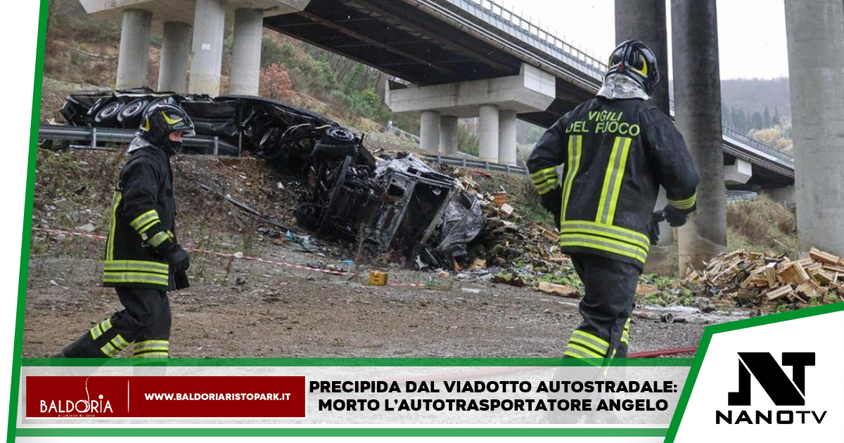 Muore precipitando con il tir da un viadotto, addio ad Angelo di Nocera Inferiore