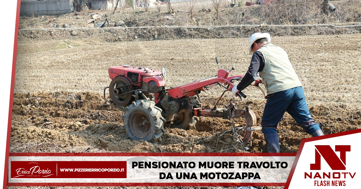 Pensionato di 71 anni muore travolto da una motozappa