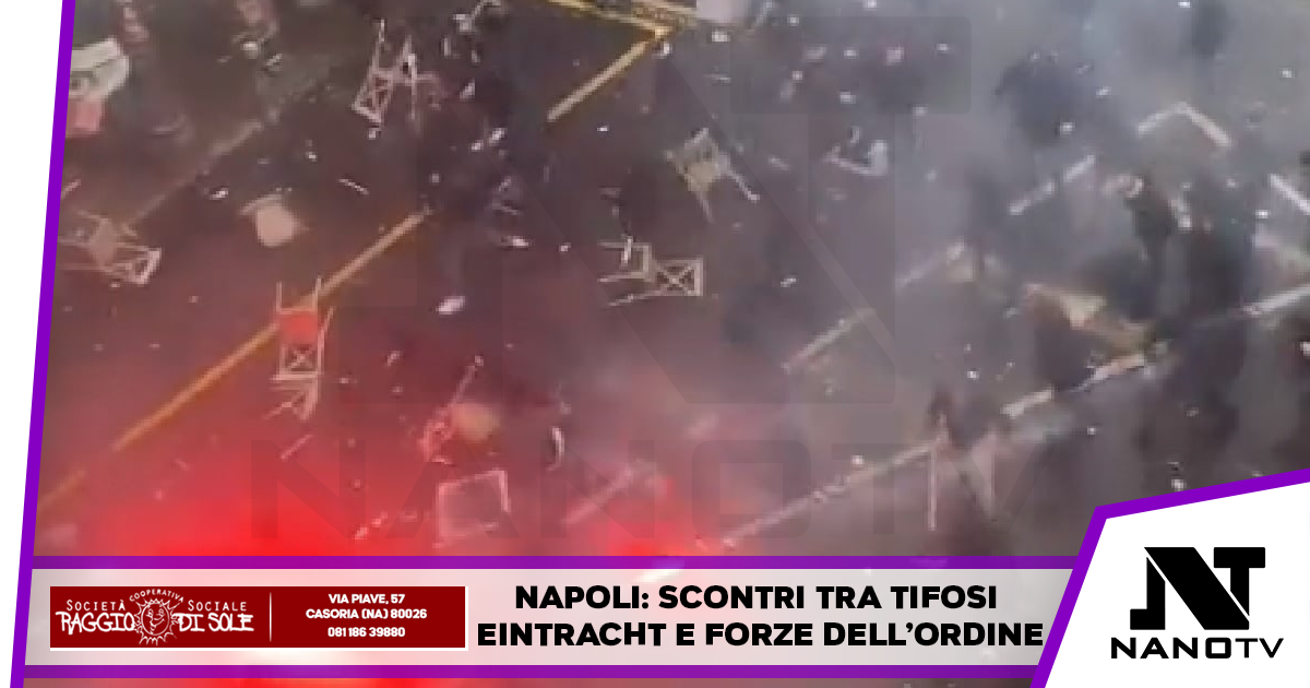 Napoli: scontri tra tifosi Eintracht e forze dell’ordine