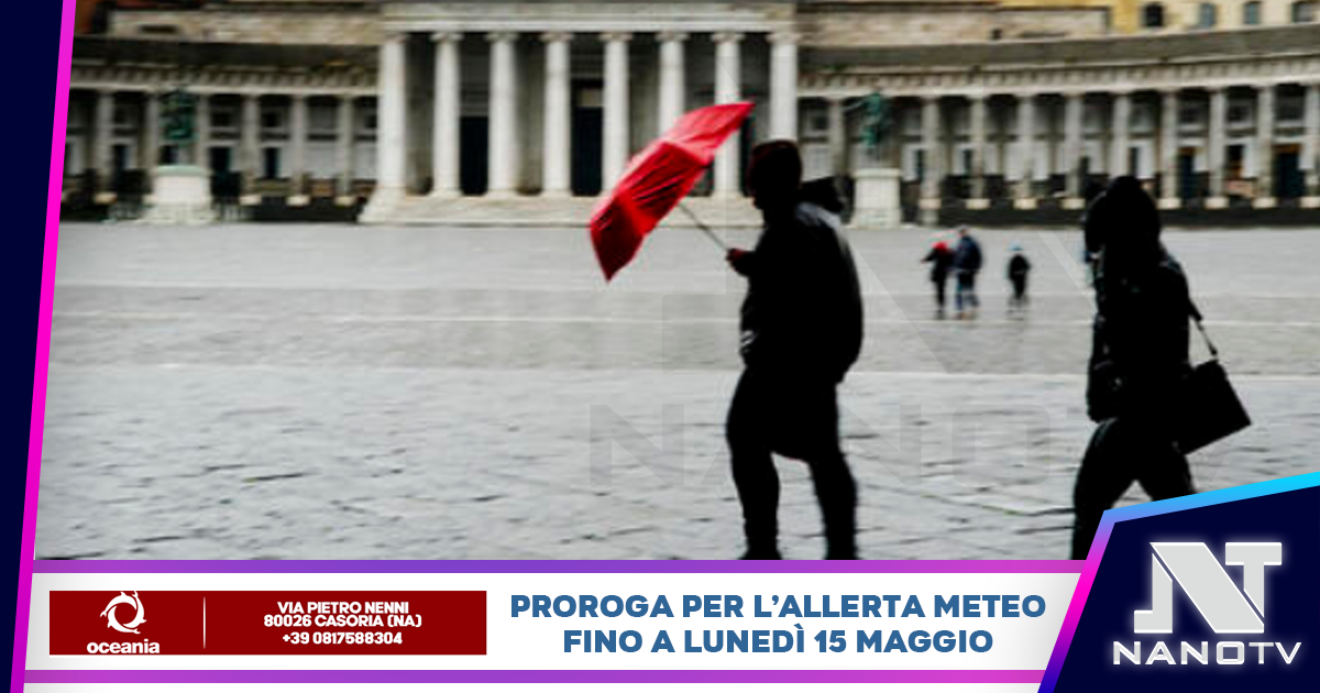Lunedì 15 maggio: estesa l’allerta meteo di livello giallo