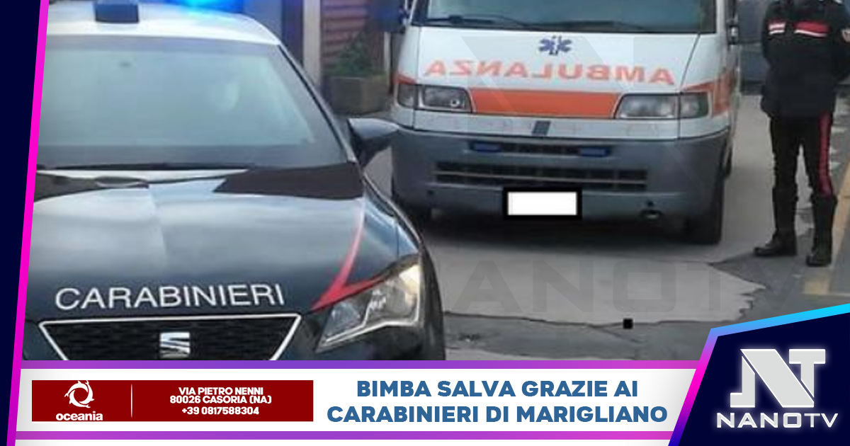 Bimba salvata dai Carabinieri: era stata colpita da una crisi cardiaca