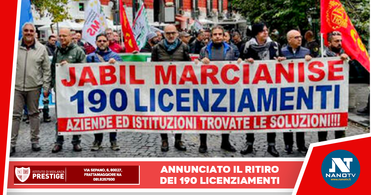 Jabil: ritirati i 190 licenziamento per lo stabilimento di Marcianise