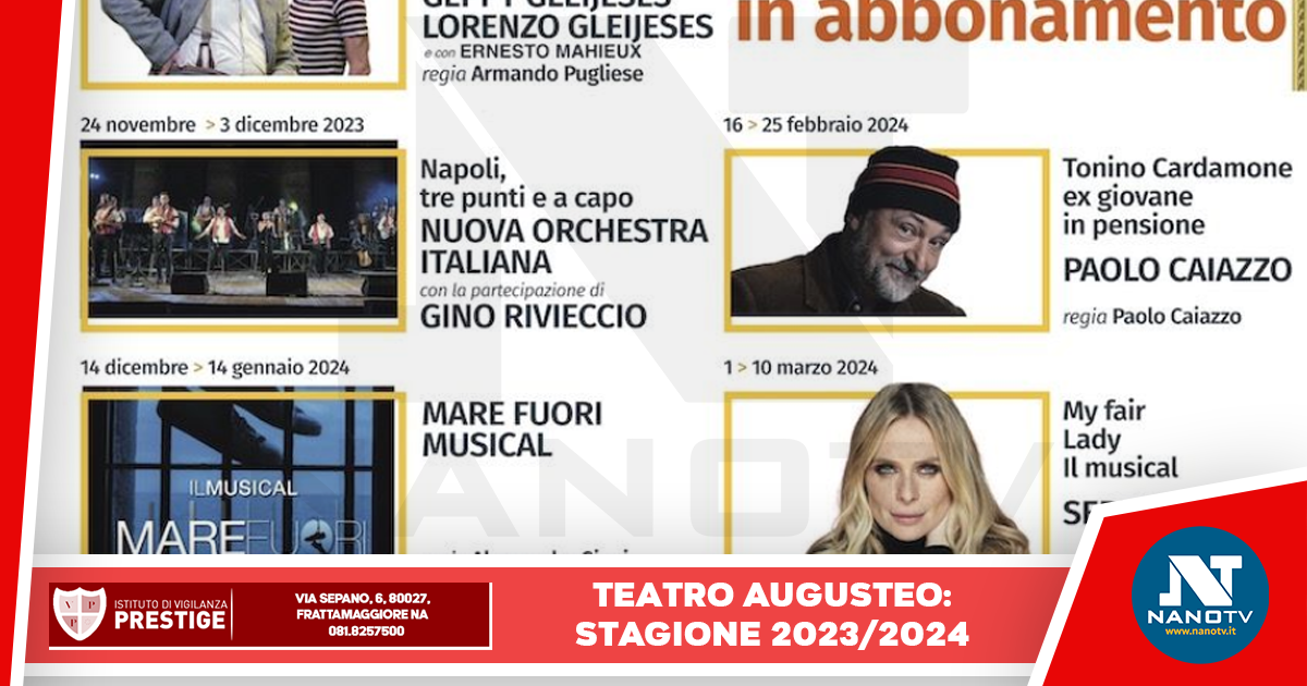 Teatro Augusteo: stagione teatrale 2023/2024